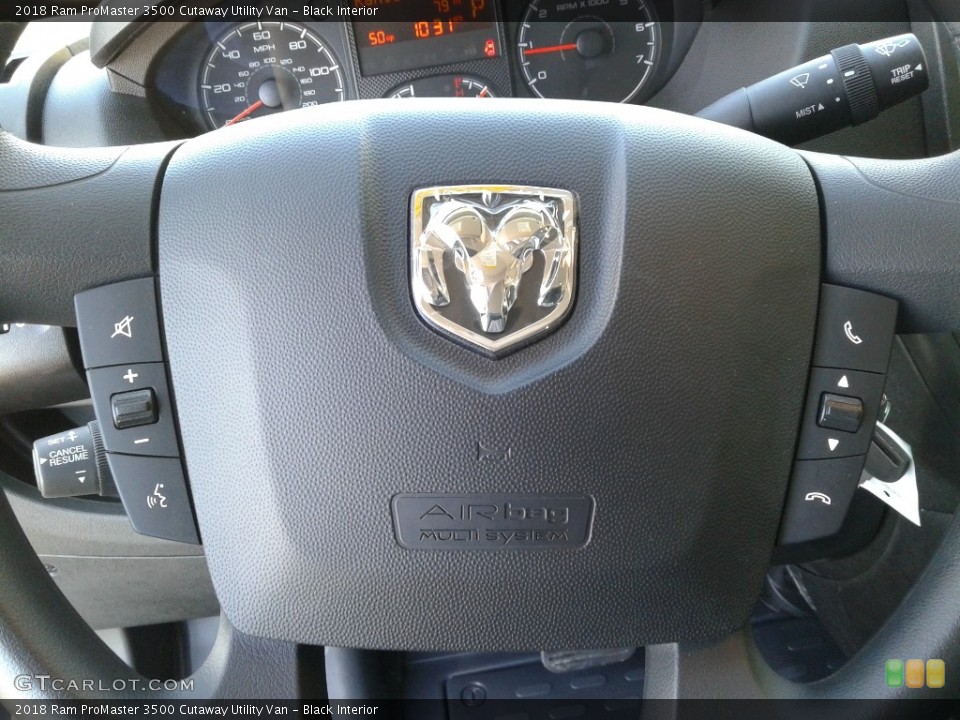 Black Interior Steering Wheel for the 2018 Ram ProMaster 3500 Cutaway Utility Van #126042239