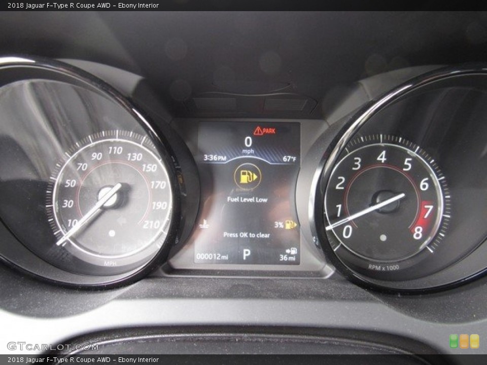 Ebony Interior Gauges for the 2018 Jaguar F-Type R Coupe AWD #126076253