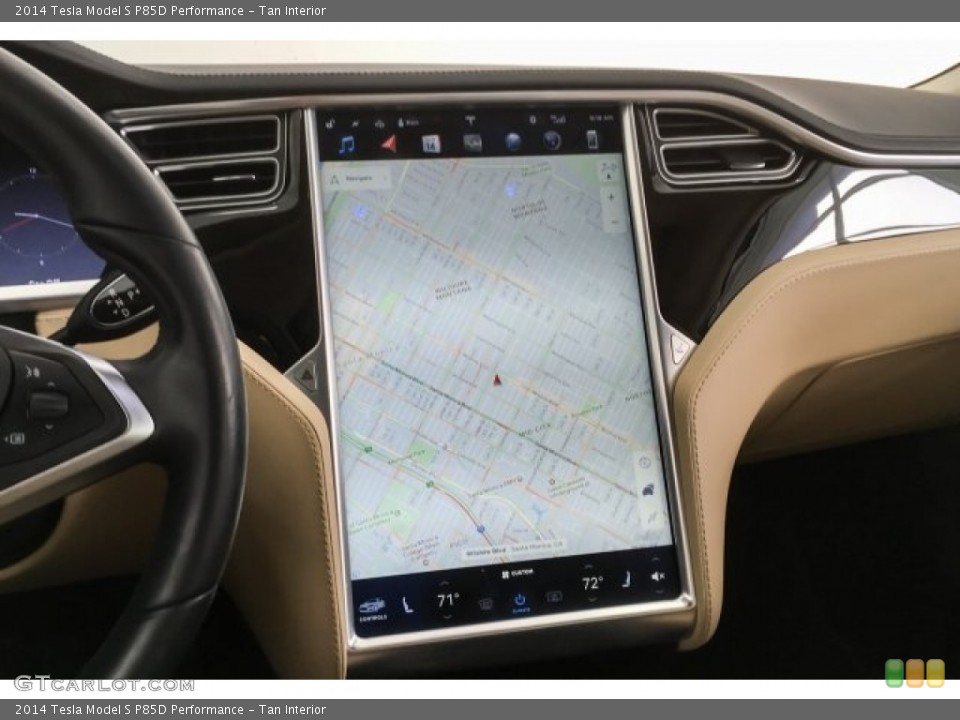Tan Interior Navigation for the 2014 Tesla Model S P85D Performance #126083268