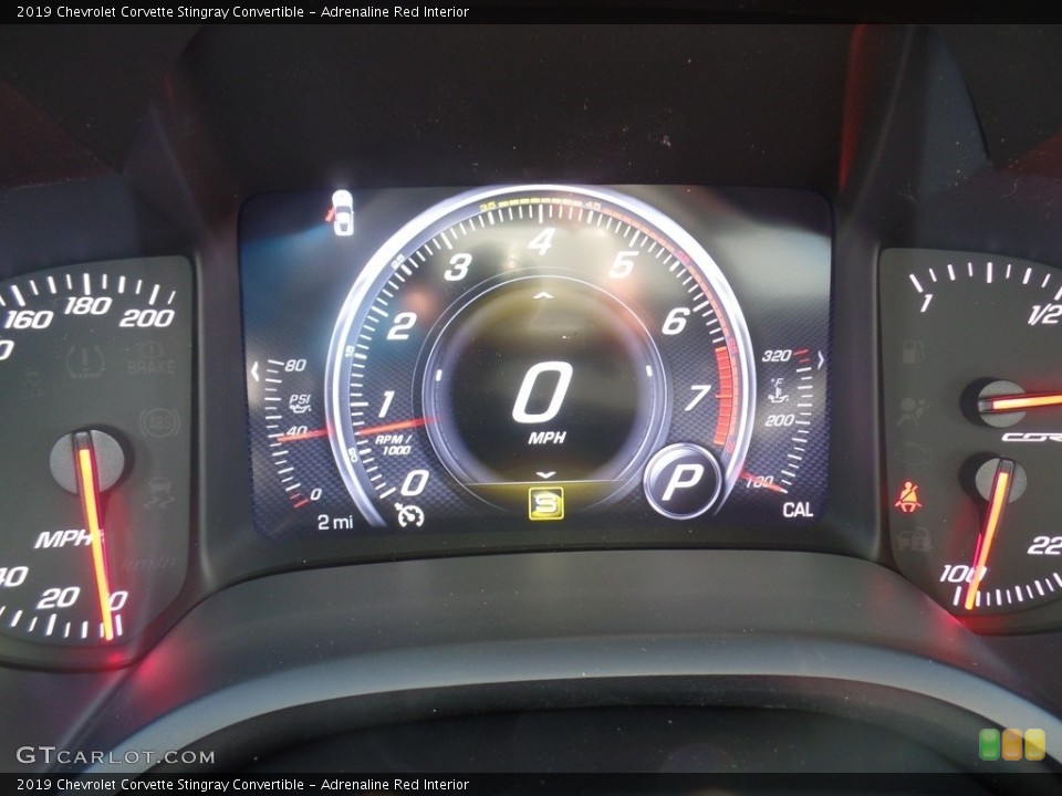 Adrenaline Red Interior Gauges for the 2019 Chevrolet Corvette Stingray Convertible #126105599