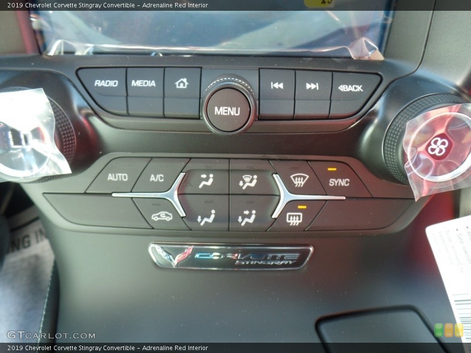 Adrenaline Red Interior Controls for the 2019 Chevrolet Corvette Stingray Convertible #126105785