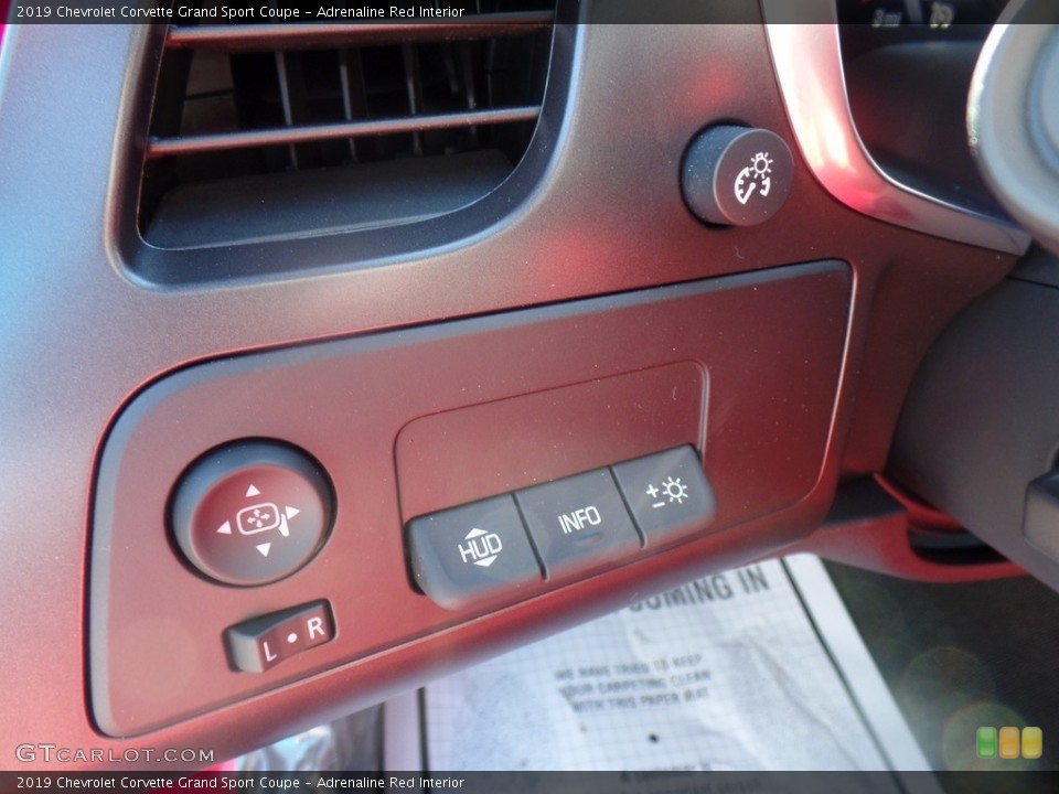 Adrenaline Red Interior Controls for the 2019 Chevrolet Corvette Grand Sport Coupe #126108041