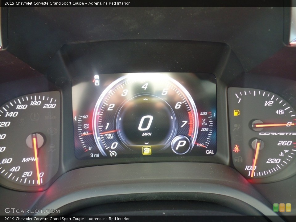 Adrenaline Red Interior Gauges for the 2019 Chevrolet Corvette Grand Sport Coupe #126108068