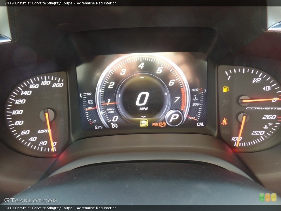 Adrenaline Red Interior Gauges for the 2019 Chevrolet Corvette Stingray Coupe #126109205