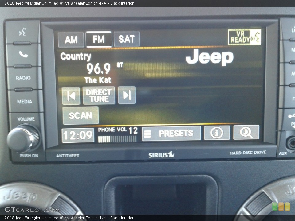 Black Interior Controls for the 2018 Jeep Wrangler Unlimited Willys Wheeler Edition 4x4 #126170412