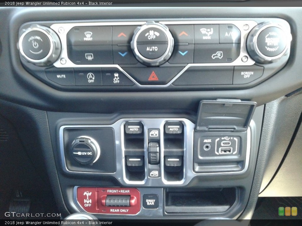 Black Interior Controls for the 2018 Jeep Wrangler Unlimited Rubicon 4x4 #126195560