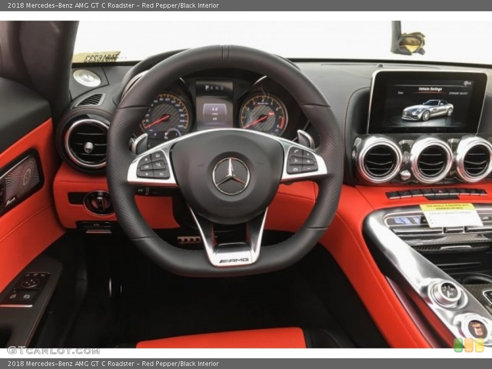 Red Pepper/Black Interior Steering Wheel for the 2018 Mercedes-Benz AMG GT C Roadster #126196664