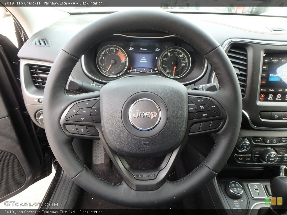 Black Interior Steering Wheel for the 2019 Jeep Cherokee Trailhawk Elite 4x4 #126227143