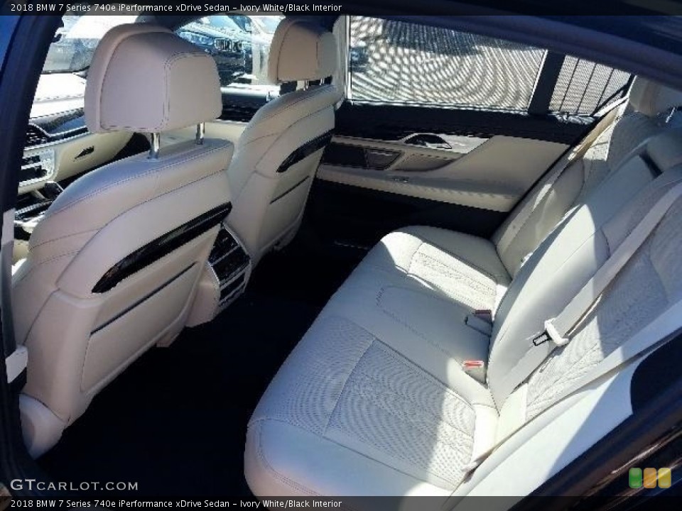Ivory White/Black Interior Rear Seat for the 2018 BMW 7 Series 740e iPerformance xDrive Sedan #126232317