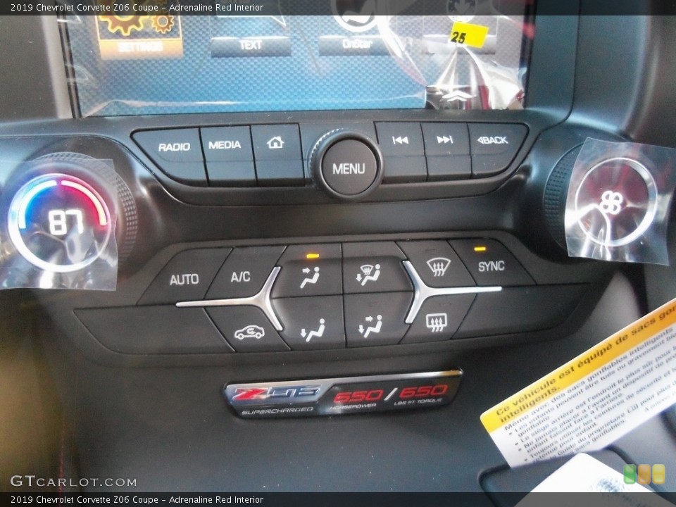 Adrenaline Red Interior Controls for the 2019 Chevrolet Corvette Z06 Coupe #126236376