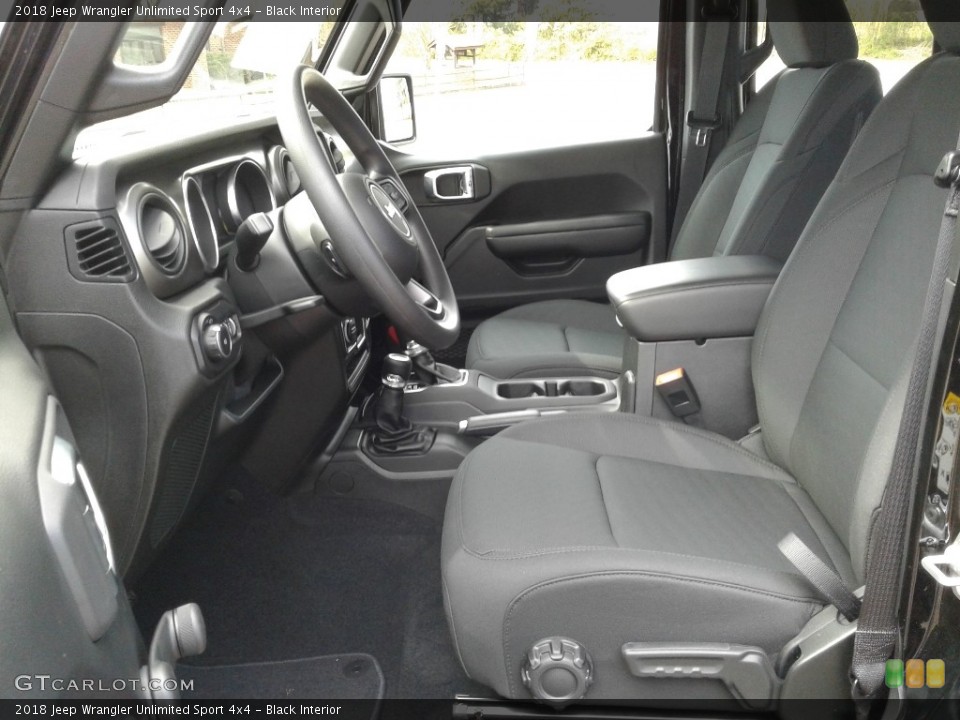 Black Interior Photo for the 2018 Jeep Wrangler Unlimited Sport 4x4 #126239217