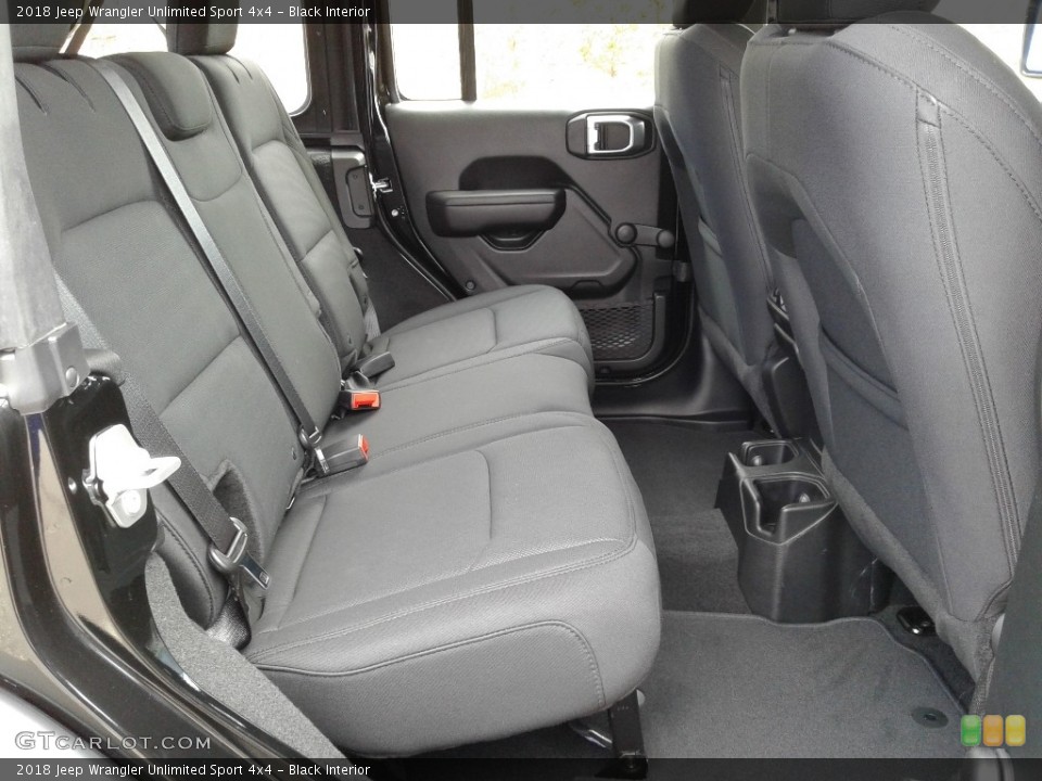 Black Interior Rear Seat for the 2018 Jeep Wrangler Unlimited Sport 4x4 #126239303