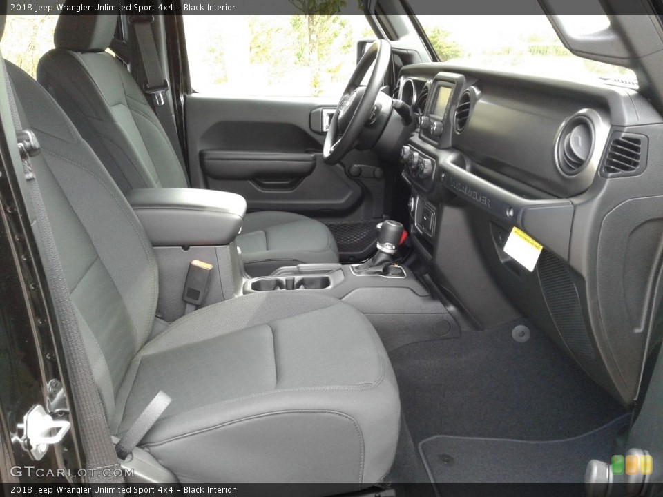 Black Interior Photo for the 2018 Jeep Wrangler Unlimited Sport 4x4 #126239334