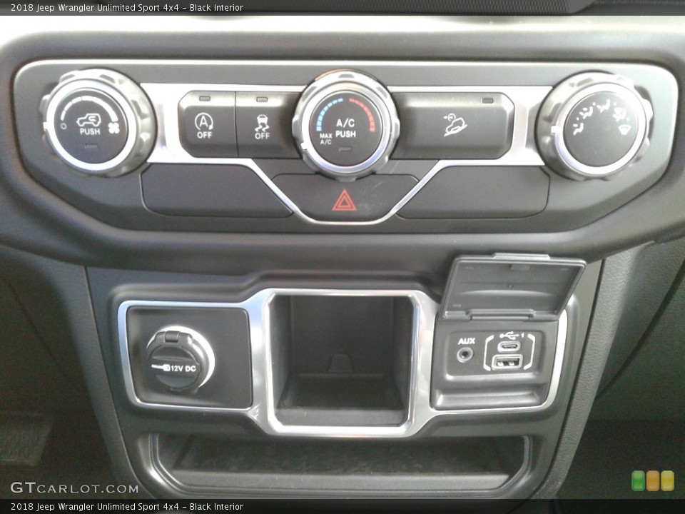 Black Interior Controls for the 2018 Jeep Wrangler Unlimited Sport 4x4 #126239481