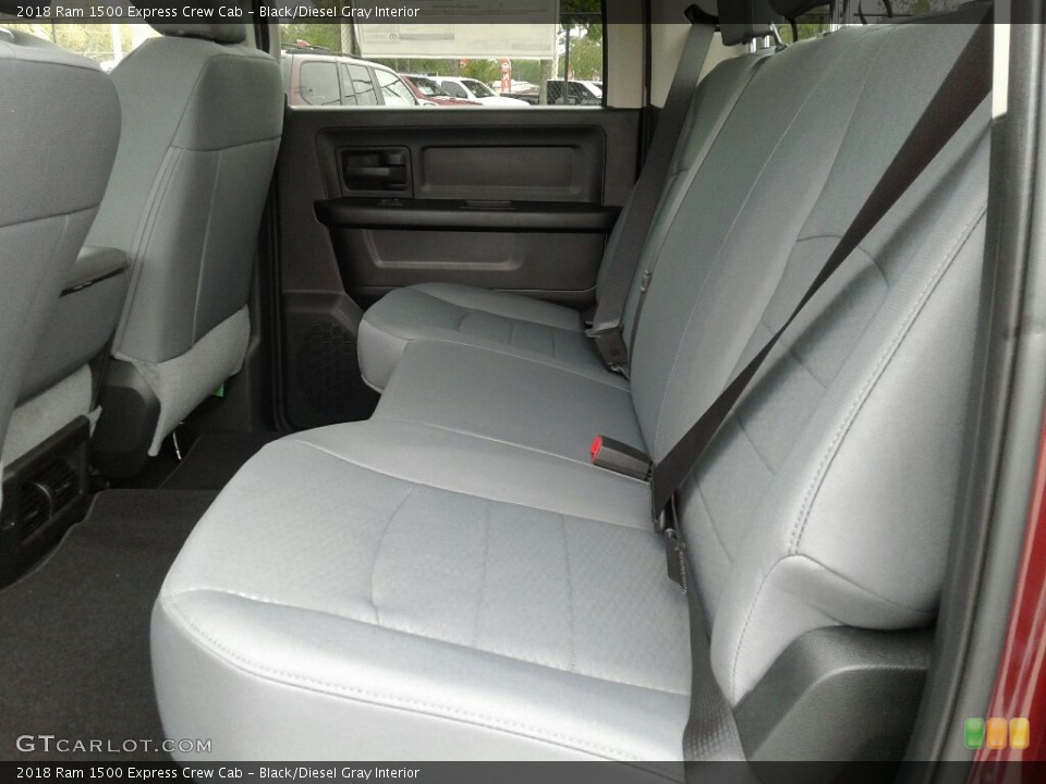 Black/Diesel Gray Interior Rear Seat for the 2018 Ram 1500 Express Crew Cab #126242946