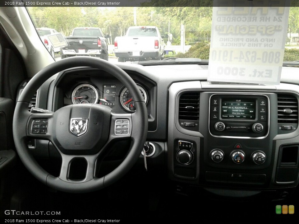 Black/Diesel Gray Interior Dashboard for the 2018 Ram 1500 Express Crew Cab #126243009