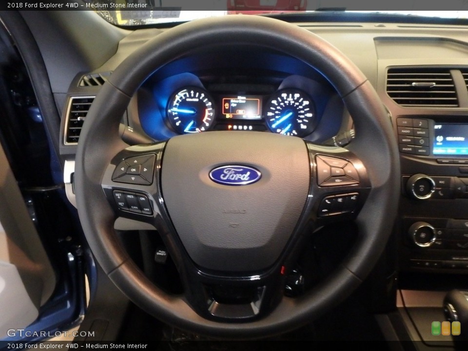 Medium Stone Interior Steering Wheel for the 2018 Ford Explorer 4WD #126262609