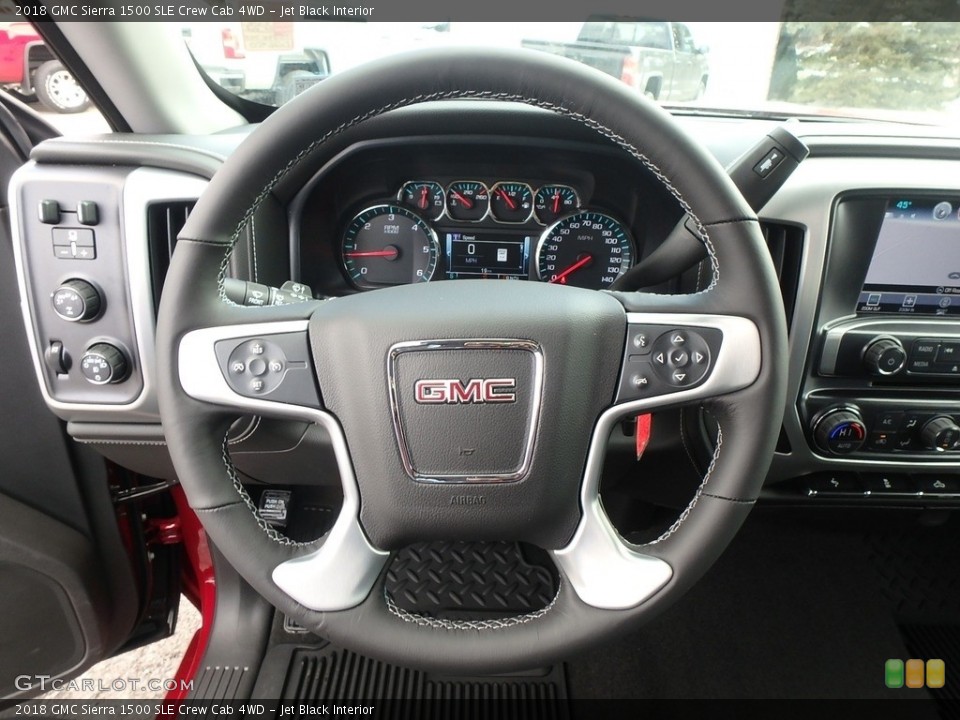 Jet Black Interior Steering Wheel for the 2018 GMC Sierra 1500 SLE Crew Cab 4WD #126314583