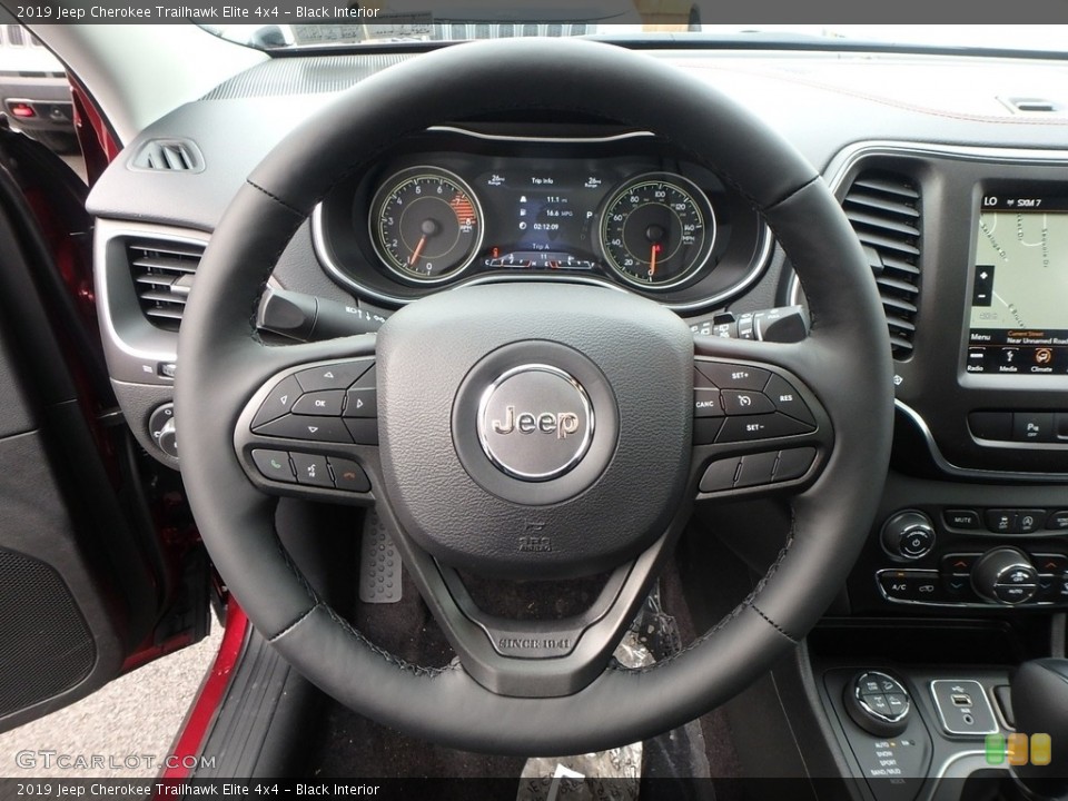 Black Interior Steering Wheel for the 2019 Jeep Cherokee Trailhawk Elite 4x4 #126321477