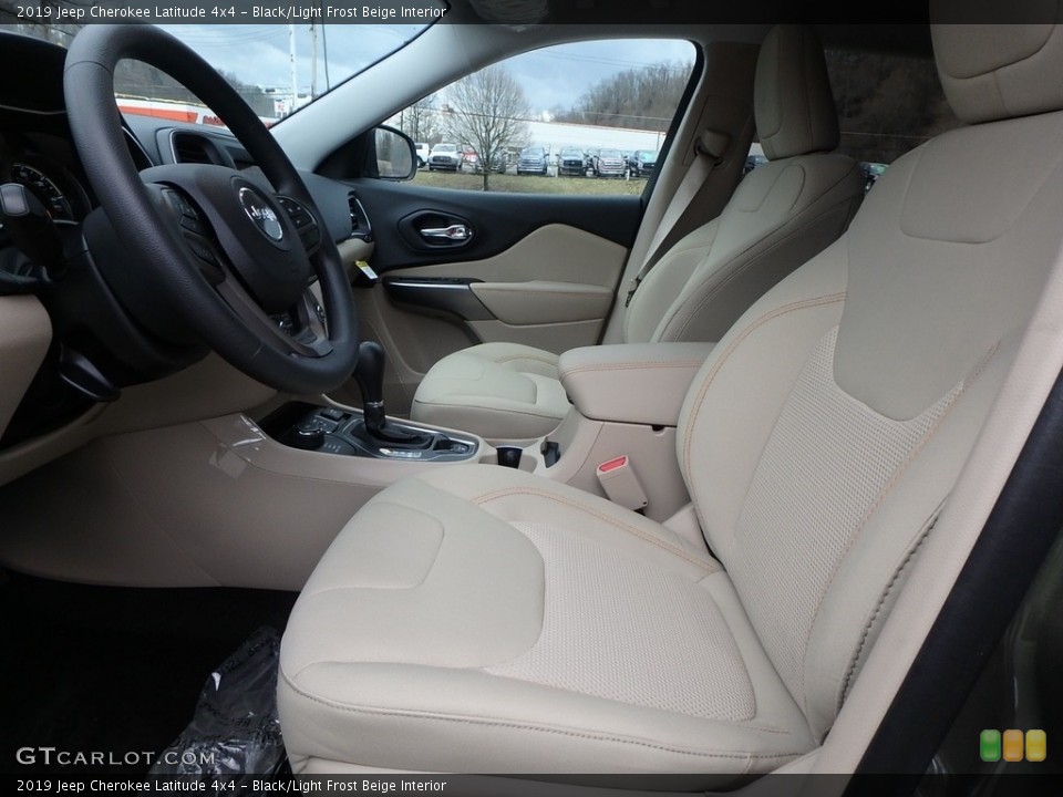 Black/Light Frost Beige Interior Front Seat for the 2019 Jeep Cherokee Latitude 4x4 #126321720