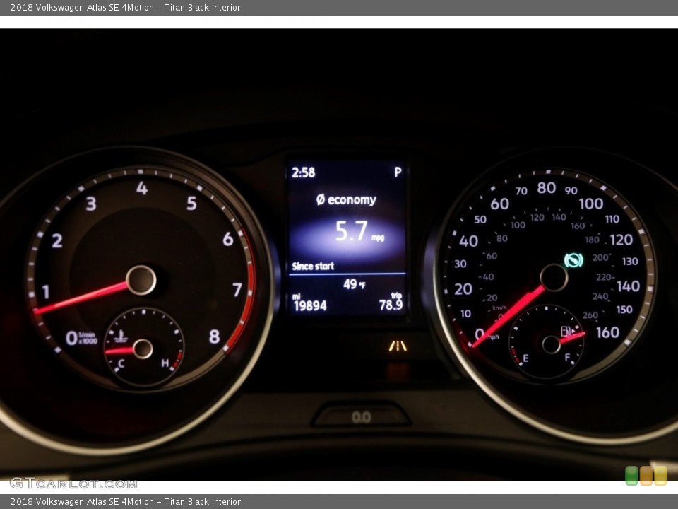 Titan Black Interior Gauges for the 2018 Volkswagen Atlas SE 4Motion #126324924