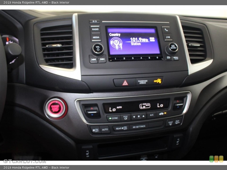 Black Interior Controls for the 2019 Honda Ridgeline RTL AWD #126338222