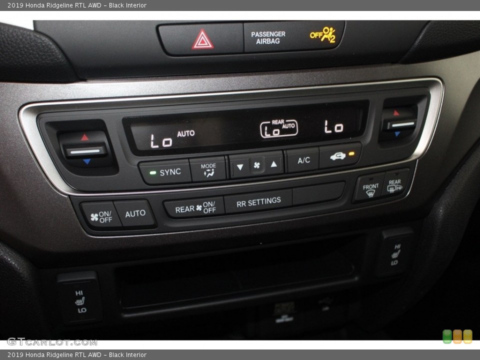 Black Interior Controls for the 2019 Honda Ridgeline RTL AWD #126338357