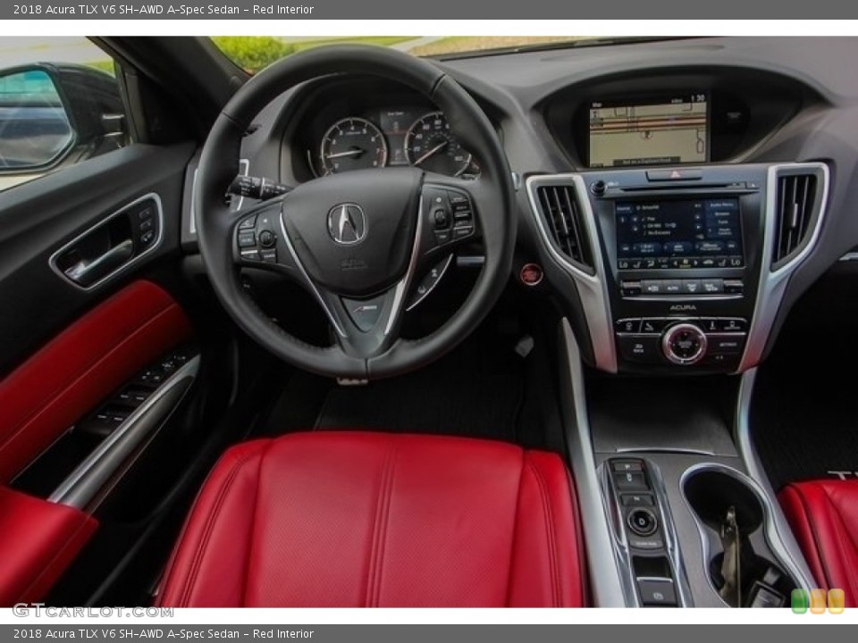 Red Interior Controls for the 2018 Acura TLX V6 SH-AWD A-Spec Sedan #126395709