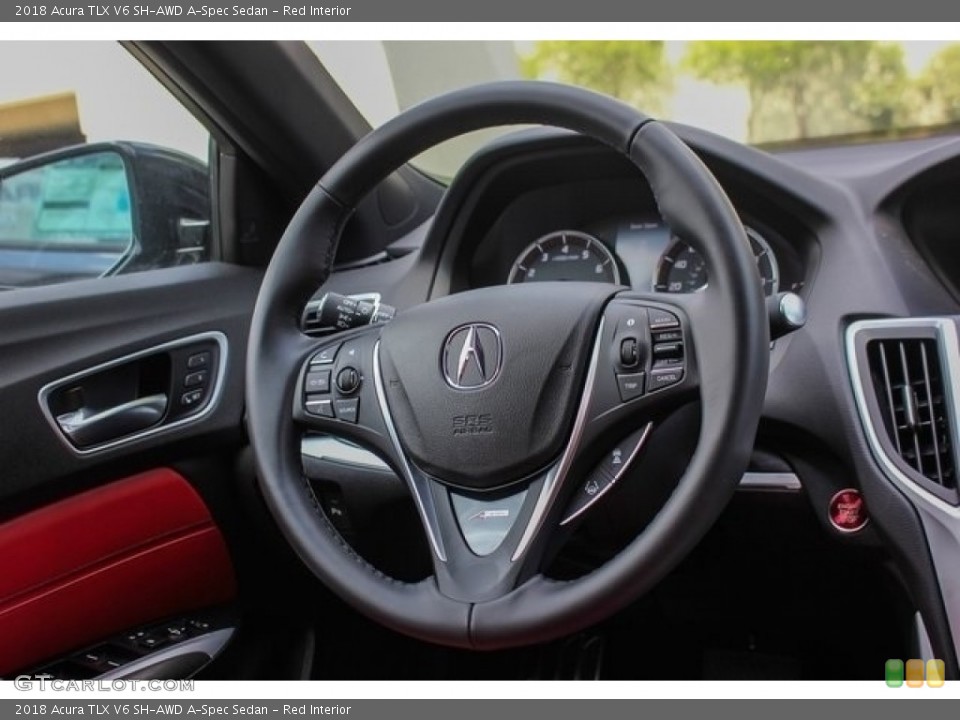 Red Interior Steering Wheel for the 2018 Acura TLX V6 SH-AWD A-Spec Sedan #126395727