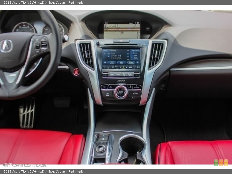 Red Interior Controls for the 2018 Acura TLX V6 SH-AWD A-Spec Sedan #126395745
