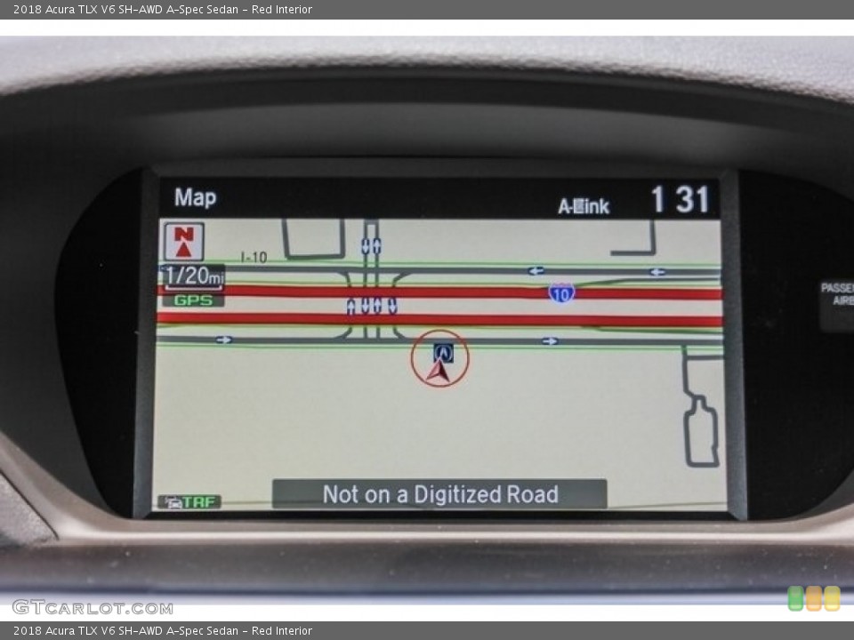 Red Interior Navigation for the 2018 Acura TLX V6 SH-AWD A-Spec Sedan #126395763