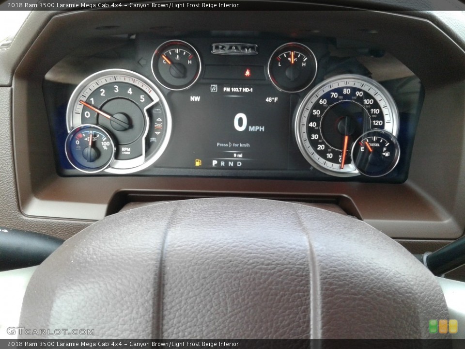 Canyon Brown/Light Frost Beige Interior Gauges for the 2018 Ram 3500 Laramie Mega Cab 4x4 #126403239