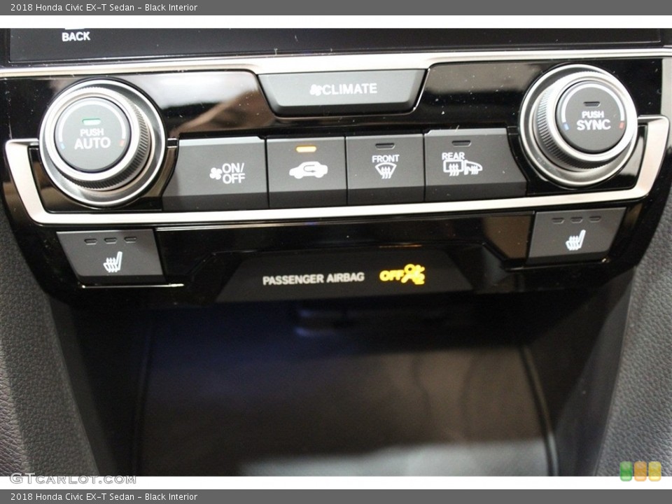 Black Interior Controls for the 2018 Honda Civic EX-T Sedan #126403500