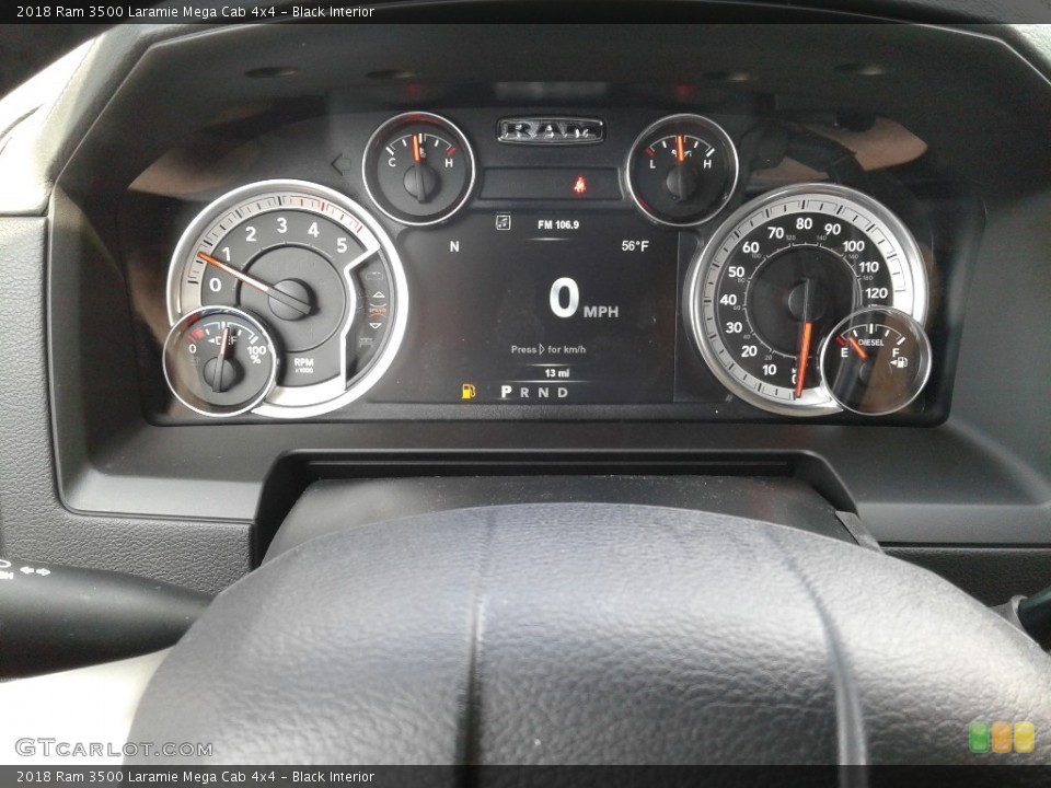 Black Interior Gauges for the 2018 Ram 3500 Laramie Mega Cab 4x4 #126404160