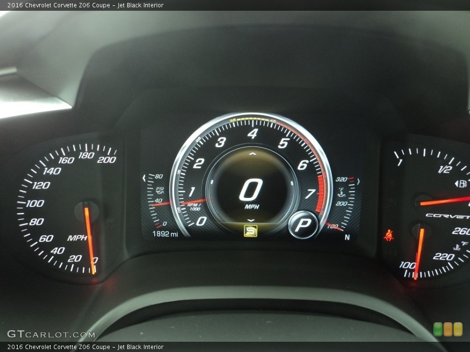 Jet Black Interior Gauges for the 2016 Chevrolet Corvette Z06 Coupe #126412669