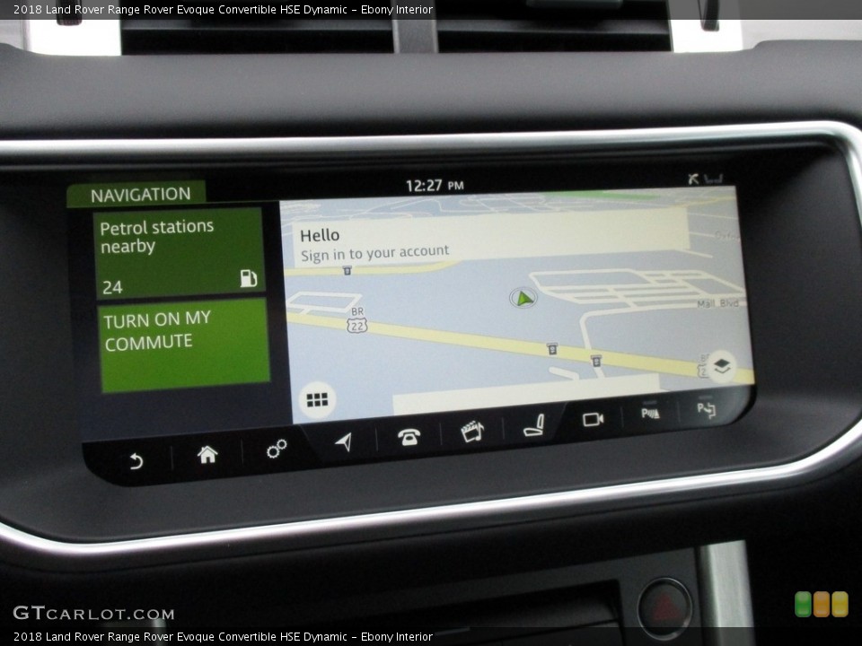Ebony Interior Navigation for the 2018 Land Rover Range Rover Evoque Convertible HSE Dynamic #126415282