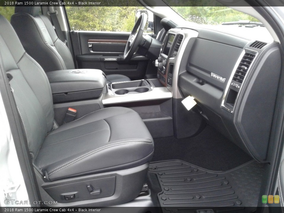 Black Interior Front Seat for the 2018 Ram 1500 Laramie Crew Cab 4x4 #126428446