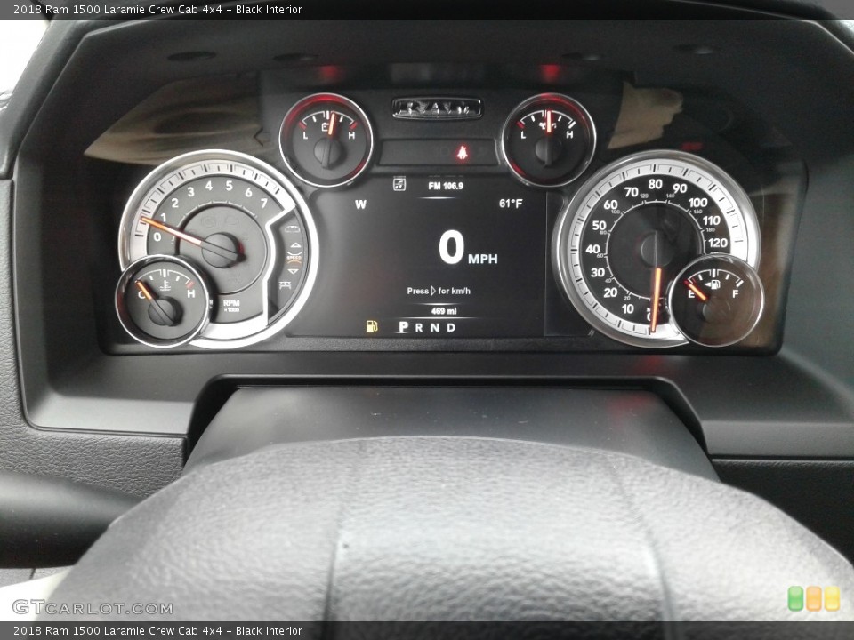 Black Interior Gauges for the 2018 Ram 1500 Laramie Crew Cab 4x4 #126428543