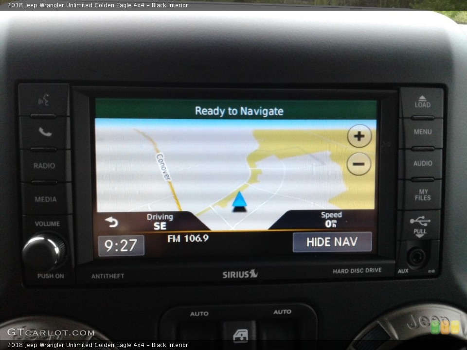 Black Interior Navigation for the 2018 Jeep Wrangler Unlimited Golden Eagle 4x4 #126429586