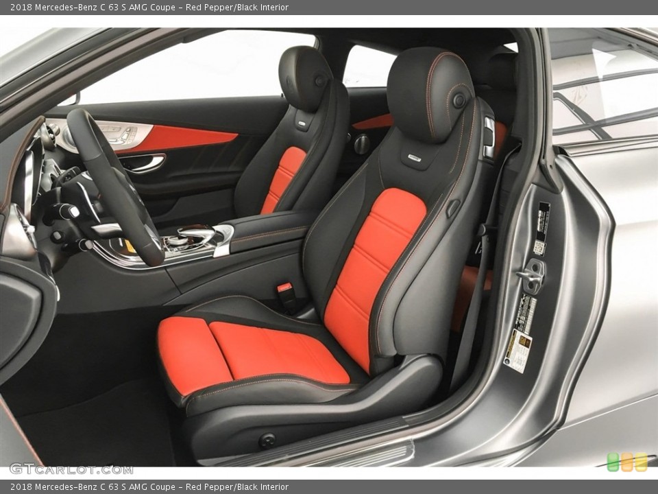 Red Pepper/Black Interior Front Seat for the 2018 Mercedes-Benz C 63 S AMG Coupe #126440839