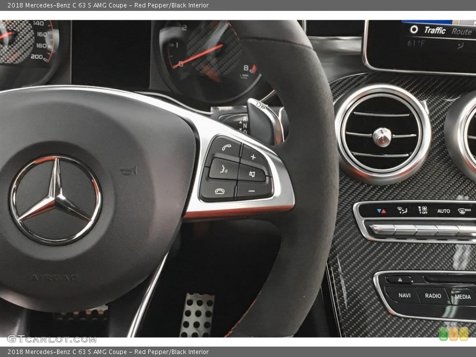 Red Pepper/Black Interior Controls for the 2018 Mercedes-Benz C 63 S AMG Coupe #126440980