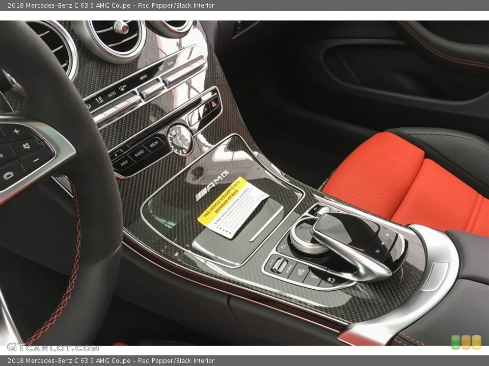 Red Pepper/Black Interior Controls for the 2018 Mercedes-Benz C 63 S AMG Coupe #126441043
