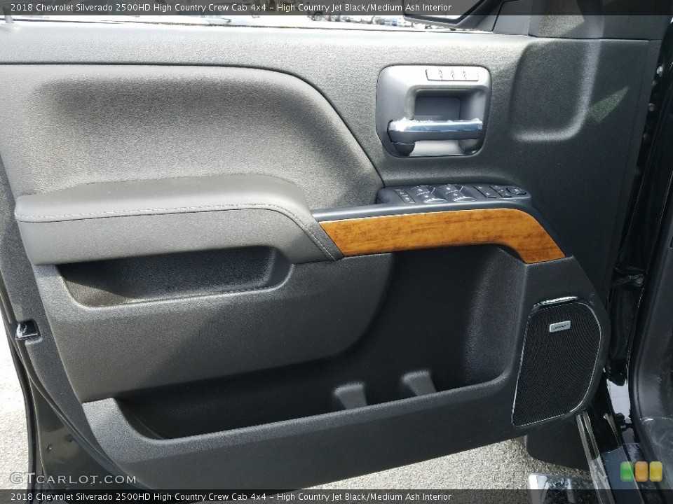 High Country Jet Black/Medium Ash Interior Door Panel for the 2018 Chevrolet Silverado 2500HD High Country Crew Cab 4x4 #126472748