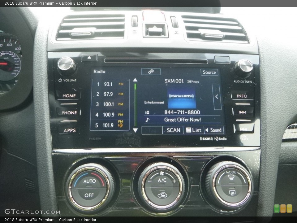 Carbon Black Interior Controls for the 2018 Subaru WRX Premium #126473372