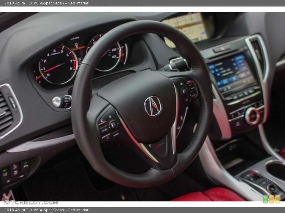 Red Interior Steering Wheel for the 2018 Acura TLX V6 A-Spec Sedan #126508664