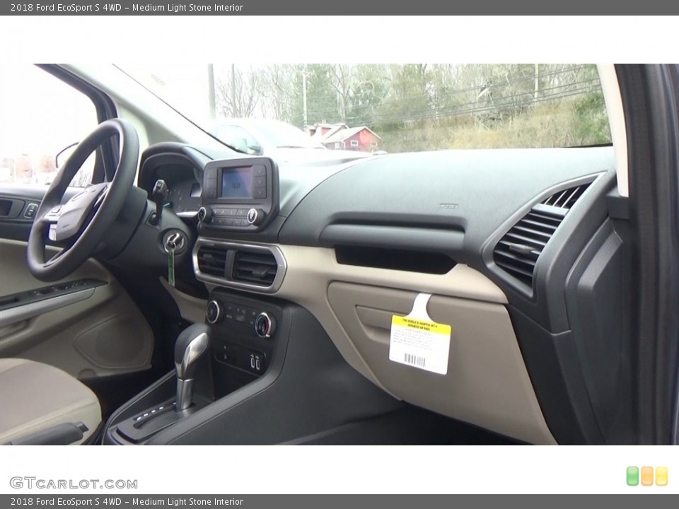 Medium Light Stone Interior Dashboard for the 2018 Ford EcoSport S 4WD #126510668