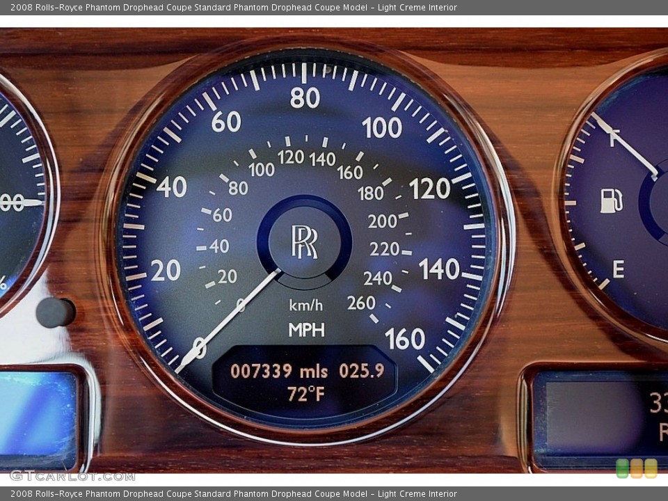 Light Creme Interior Gauges for the 2008 Rolls-Royce Phantom Drophead Coupe  #126518672