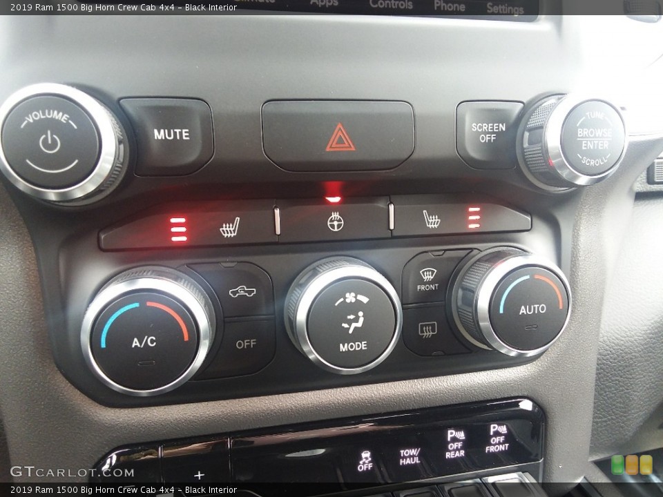 Black Interior Controls for the 2019 Ram 1500 Big Horn Crew Cab 4x4 #126521822