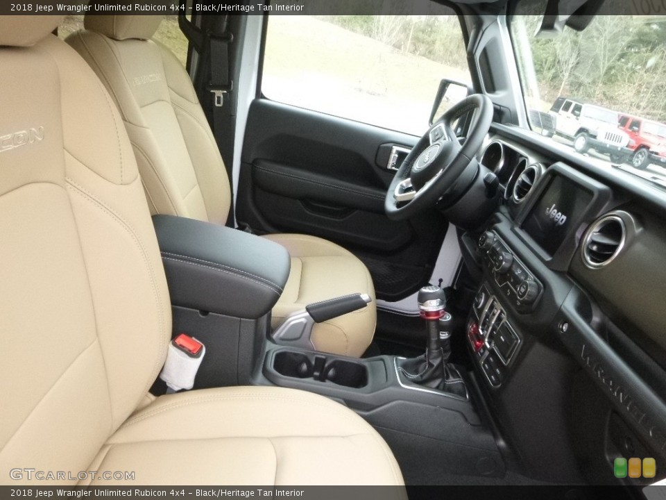Black/Heritage Tan Interior Front Seat for the 2018 Jeep Wrangler Unlimited Rubicon 4x4 #126524297