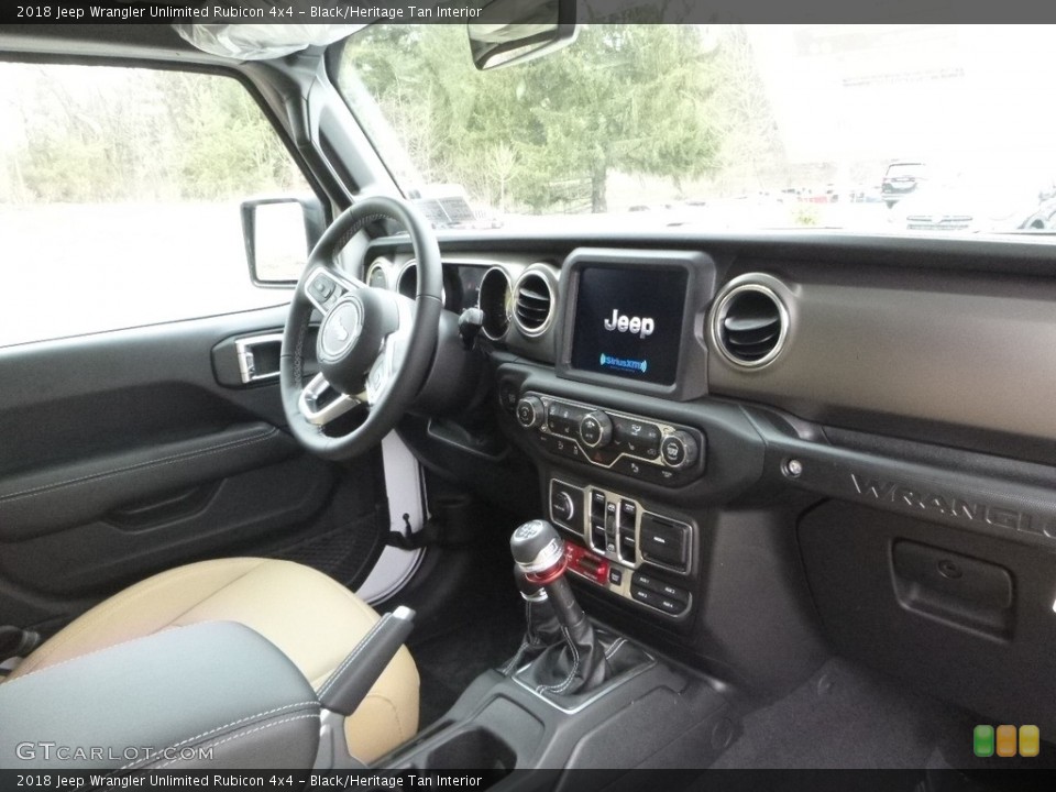 Black/Heritage Tan Interior Dashboard for the 2018 Jeep Wrangler Unlimited Rubicon 4x4 #126524321
